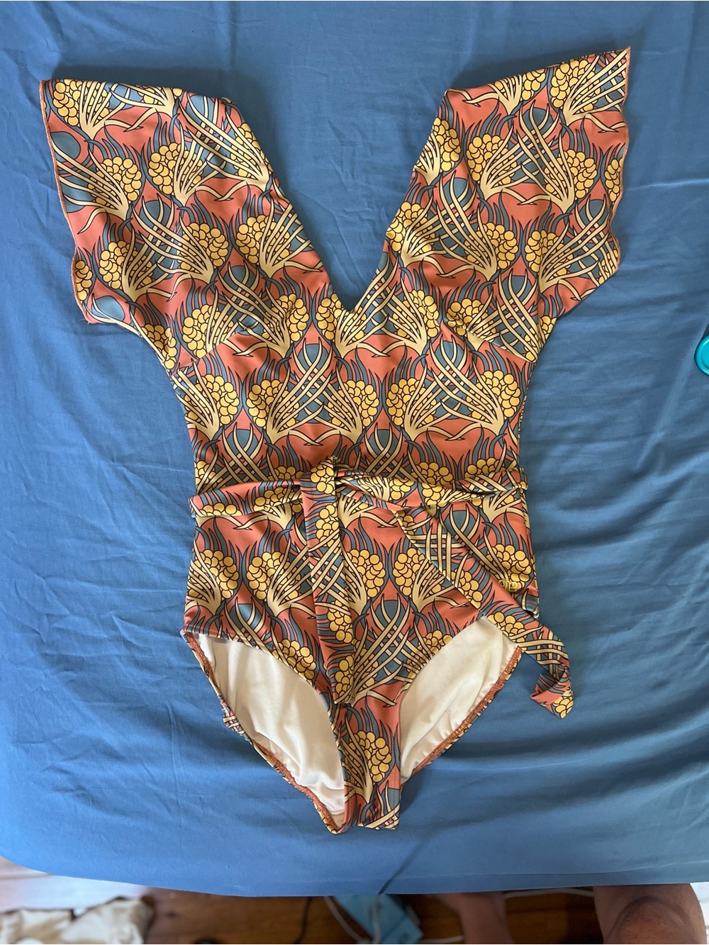 Albion Floral One-Piece Swimsuit in Rust, Yellow and Teal